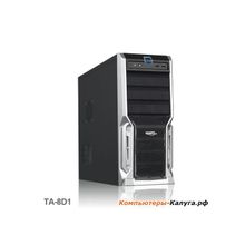 Корпус Vento (Asus) TA 8D1, ATX 450 500W (ном. макс.), Black Silver, 2*USB 2.0  Audio Fan 8см