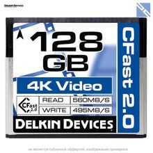 Карта памяти Delkin Devices 128GB 3500X CFast 2.0 560 - 495MB s  DDCFST560128