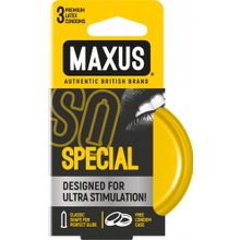 Maxus Презервативы с точками и рёбрами в железном кейсе MAXUS Special - 3 шт.