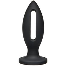 Doc Johnson Чёрная анальная пробка Kink Wet Works Lube Luge Premium Silicone Plug 6  - 15,2 см. (черный)