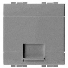 Розетка телефонная 1xRJ12 LIVING LIGHT, алюминий |  код. NT4258 12D |  Bticino