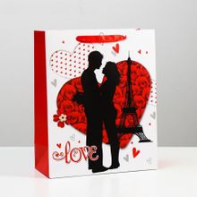 Подарочный пакет  Романтичная пара Love  - 32 х 26 см. (223361)