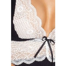 Passion Женственная сорочка Camille с кружевной отделкой (4X-5X   черный с белым)