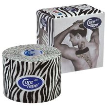 Тейп кинезиологический CureTape Art Zebra, 5 см x 5 м, арт. 163180, бело-черный