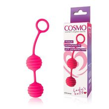 Bior toys Розовые вагинальные шарики с ребрышками Cosmo (розовый)