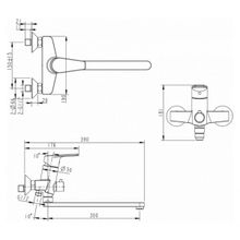 Смеситель для ванны Bravat Line F65299C-1L