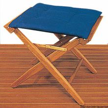 Osculati Teak folding chair blue padded fabric brass, 71.336.50