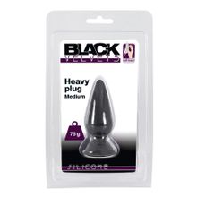 Черная анальная втулка Heavy Plug Medium - 8,9 см. Черный