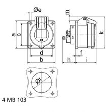 Bals Панельная розетка Bals 13850 400 В 32 А 5 полюсов IP44 Quick-Connect серо-красная