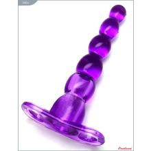 Фиолетовый анальный конус из 5 шариков - 16 см. Фиолетовый