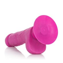 California Exotic Novelties Розовый вибратор Shower Stud Ballsy Dong на присоске - 12,75 см.