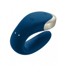 Синий вибратор для пар Double Love с возможностью управления через пульт и приложение (239239)