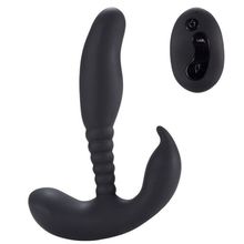  Черный стимулятор простаты Remote Control Anal Pleasure Vibrating Prostate Stimulator - 13,5 см.