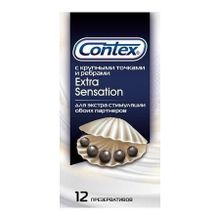 Contex Презервативы с крупными точками и рёбрами Contex Extra Sensation - 12 шт.