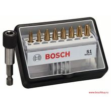Bosch Набор 8 бит Robust Line S1 Max Grip + держатель (2607002574 , 2.607.002.574)