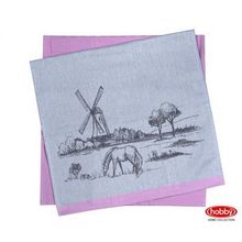Набор кухонных полотенец в упаковке 50x70*2 "VILLAGE", розовый, 100% Хлопок