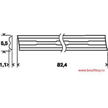 Bosch Комплект 2 HM Ножа прямых 82 мм для рубанка 35 град (2607000096 , 2.607.000.096)