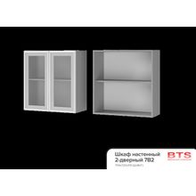 BTS 7В2 Шкаф настенный 2-дверный со стеклом Эмили ID - 302146