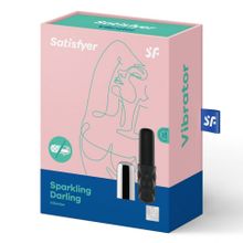 Чёрно-серебристая вибропуля Satisfyer Sparkling Darling (174114)