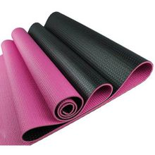 Коврик для йоги 173х61х0,6 см 2-х слойный (черно розовый) HKEM212-PINK