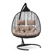 Кресло кокон подвесное SEVILLA TWIN черное + каркас