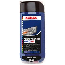 Цветной полироль с воском Sonax NanoPro Polish & Wax Color 296200 голубой карандаш 0,5 л