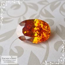 Сертифицированный огненно-жёлтый Сфалерит из Испании огранки овал 11,9x8,62мм 6,22 карат