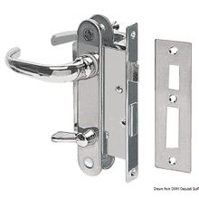 Osculati Chromed brass lock w 2 plates and handles right, 38.347.40DX