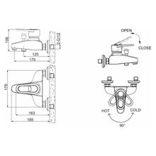 Смеситель для ванны Bravat Loop F6124182CP-01-RUS