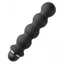 XR Brands Анальный вибромассажер Tom of Finland Stacked Ball 5 Mode Vibe - 24 см. (черный)