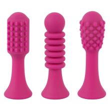 Orion Ярко-розовый клиторальный вибратор с 3 насадками Spot Vibrator with 3 Tips - 17,9 см. (ярко-розовый)