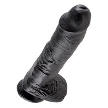 Pipedream Реалистичный чёрный фаллоимитатор-гигант 10  Cock with Balls - 25,4 см. (черный)