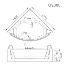 Акриловая ванна Gemy G9080 O