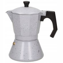Кофеварка гейзерная 600мл (12 порций) из алюминия с широким индукционным дном (серый мрамор)