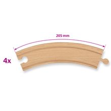 Eichhorn Набор закругленных элементов деревянной ж д, 20,5 см, 4 дет. 100001412