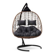Кресло кокон подвесное SEVILLA TWIN горячий шоколад + каркас
