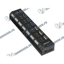 Разветвитель 4 порта USB3.0 + 3 порта USB2.0 ORIENT "BC-315", внешн., c блоком питания (ret) [127520]