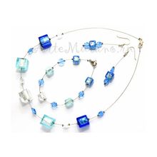 Комплект Портофино синий: ожерелье, браслет, серьги