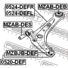 Рычаг Подвески | Перед Прав | Mazda 2 De 2007-2014 Febest арт. 0524DEFR