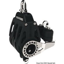 Osculati Control 60 triple block w ratchet and cam cleat w becket, 68.460.60