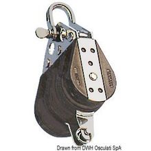 Osculati Ball-bearing block 3pulley shackle becket 12x57mm, 55.033.12