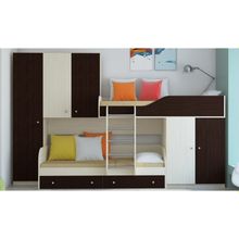 РВ-мебель Двухъярусная кровать Лео, дуб молочный   венге