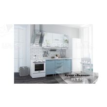 BTS Кухня 1,5 м Бьянка (голубые блестки фотопечать) ID - 301929