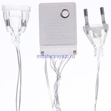 Занавес светодиодный уличный, 3*2,5м 480 ламп LED, прозрач.пров,Цвет свечения Синий,4 режима,(можно соединять).