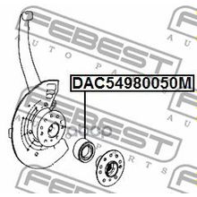 Подшипник Ступицы Колеса | Перед Прав Лев | Mercedes Benz Ml-Class 164 2004-2011 54*98*50 Мм Febest арт. DAC54980050M