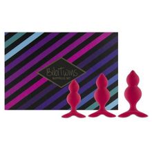 FeelzToys Набор из трех розовых анальный пробок Bibi Twin Butt Plug Set (розовый)