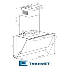 Каминная вытяжка Maunfeld plym soft 60 черное стекло