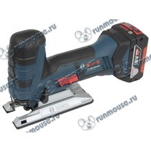 Электролобзик Bosch "GST 18 V-LI S Professional" 06015A5102, аккум. (Li-Ion 18В, 2700ход. мин.) + 3 пильных полотна + доп.аккум. + кейс [129384]