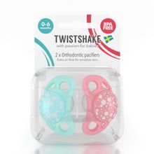 Twistshake Пустышка Twistshake (2 шт). Бирюзово-персиковая. Возраст 0-6 m. Арт. 78085 78085