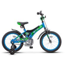 Детский велосипед STELS Jet 16 Z010 голубой зеленый 9" рама